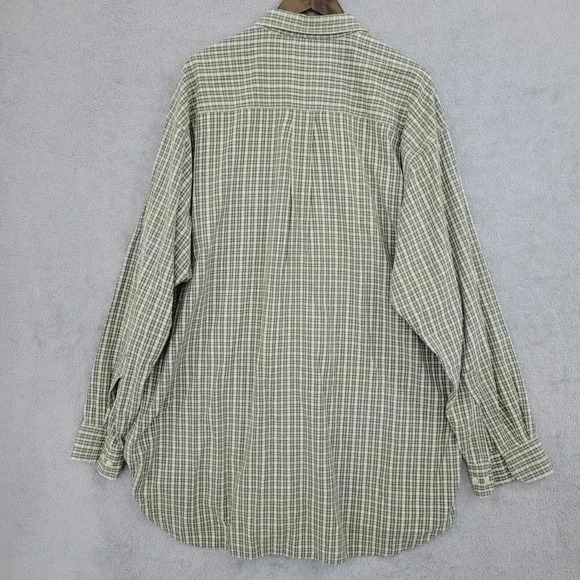 Britches Mens Plaid Long Sleeve Button-Up Shirt XXL 100% Cotton Green 20PT - Picture 2 of 6
